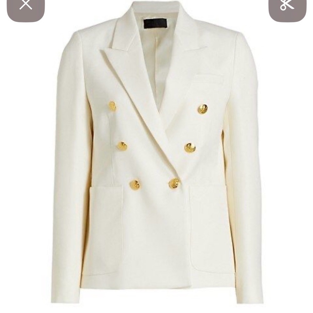 Nili Lotan Cream Blazer with Gold Accents size 0
